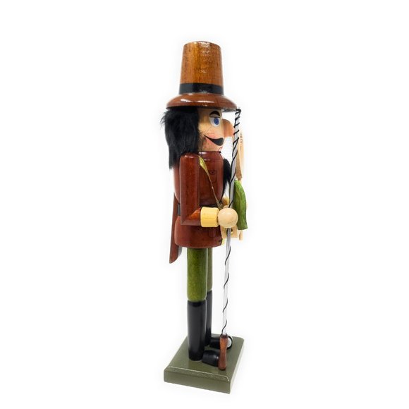 Fishing Fisherman Wood 15" Nutcracker - Picture 4 of 5